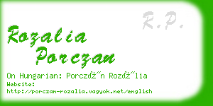 rozalia porczan business card